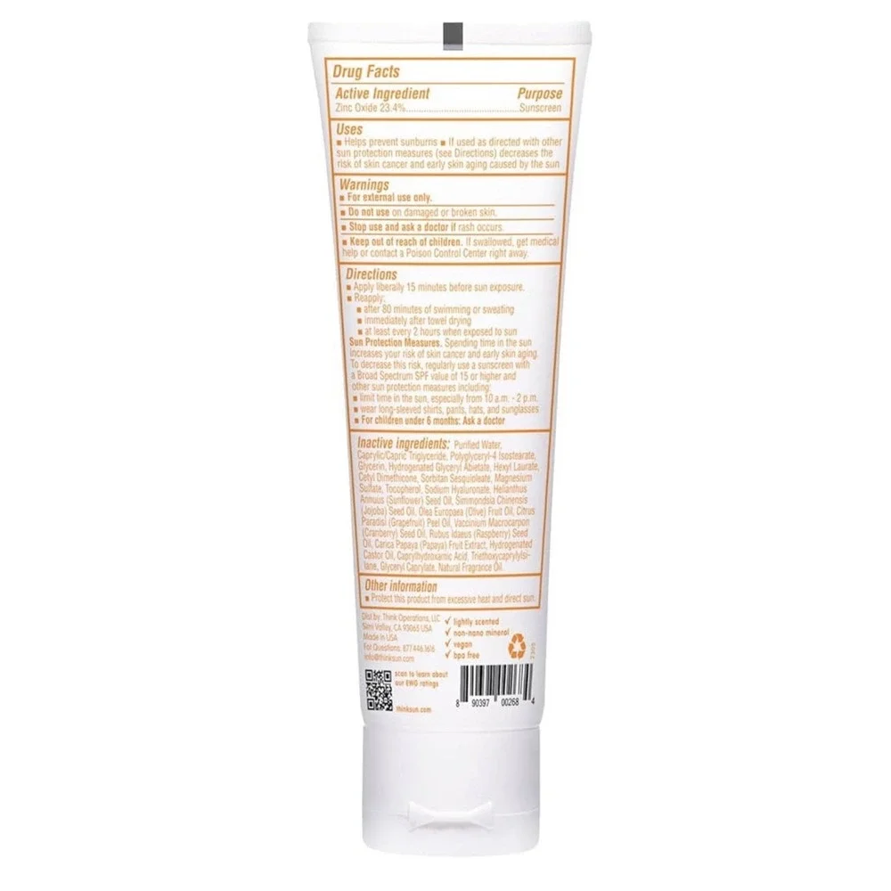 Thinkbaby SPF 50+ Baby Mineral Sunscreen 3oz Lot of 2 Zinc Oxide Water Resistant